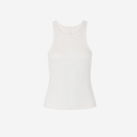 SKIMS Ribbed-knit jersey tank WHITE