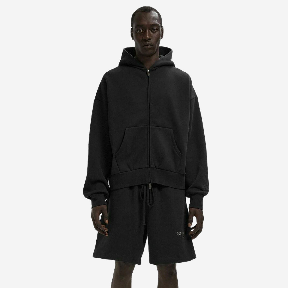 Бавовняний худі FEAR OF GOD Essentials Fleece Zip-Up Hoodie Jet